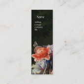 PINK RED ANEMONES WHITE FLOWERS, BUTTERFLY MONOGRA MINI VISITEKAARTJE (Voorkant)