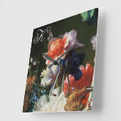 PINK RED ANEMONES WHITE FLOWERS, BUTTERFLY MONOGRA VIERKANTE KLOK (Hoek)