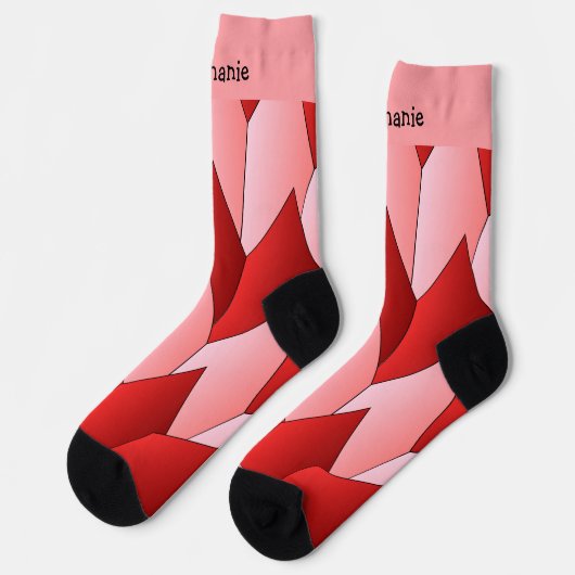 Pink Red Art Deco Design Socks Sokken (Links)