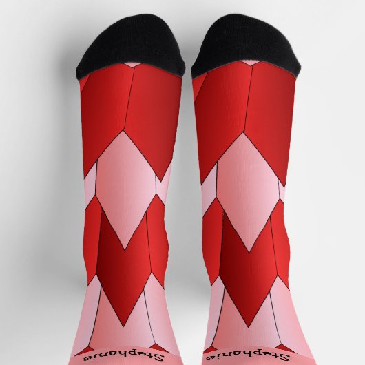 Pink Red Art Deco Design Socks Sokken (Top)