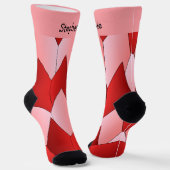 Pink Red Art Deco Design Socks Sokken (Gebogen)