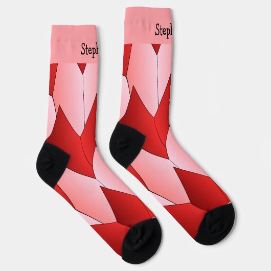 Pink Red Art Deco Design Socks Sokken (Rechts)