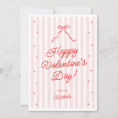 Pink Red Bow Galentine's Valentine's Day Card Feestdagenkaart (Voorkant)