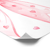 Pink Red Bow Hearts Valentijn Sweetheart Welkom Poster (Hoek)