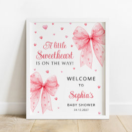 Pink Red Bow Hearts Valentijn Sweetheart Welkom Poster