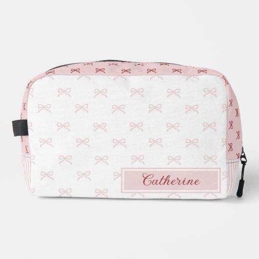 Pink & Red Bow Pattern Coquette Cosmetic  Toilettasje (Voorkant)
