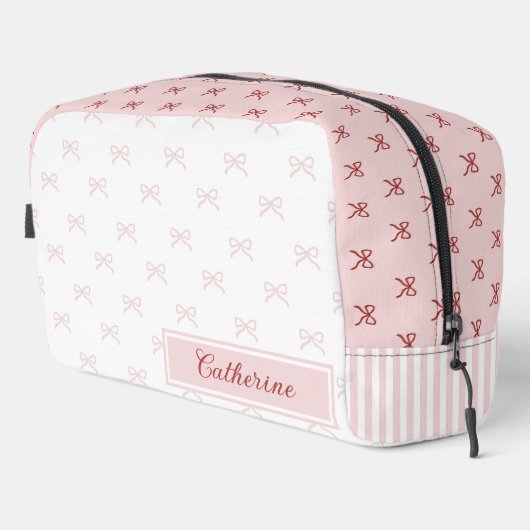 Pink & Red Bow Pattern Coquette Cosmetic  Toilettasje (Rechterhoek)