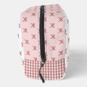 Pink & Red Bow Pattern Gingham Coquette Cosmetic  Toilettasje (Rechts)