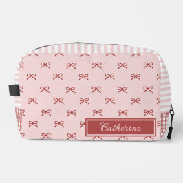 Pink & Red Bow Pattern Gingham Coquette Cosmetic  Toilettasje