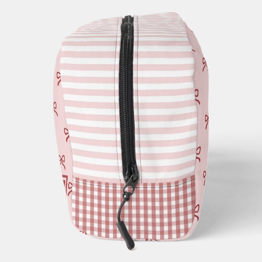 Pink & Red Bow Pattern Gingham Coquette Cosmetic  Toilettasje (Rechts)