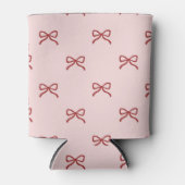 Pink & Red Bow Pattern Pastel Modern Party  Blikjeskoeler (Voorkant)