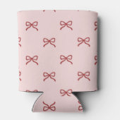 Pink & Red Bow Pattern Pastel Modern Party  Blikjeskoeler (Achterkant)