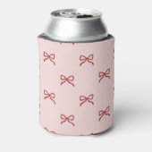 Pink & Red Bow Pattern Pastel Modern Party  Blikjeskoeler (Blikje Achterkant)