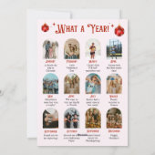 Pink & Red Bow Year in Review Christmas Feestdagenkaart (Achterkant)