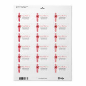 Pink Red Bows Christmas Return Address Label (Full Sheet)
