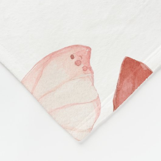 Pink Red Butterflies   Fleece Deken (Hoek)