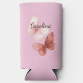 Pink Red Butterflies Seltzer Blikjeskoeler (Voorkant)