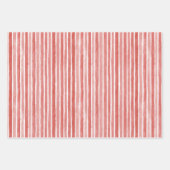 Pink Red Candy Cane Stripes Christmas Inpakpapier Vel (Voorkant)