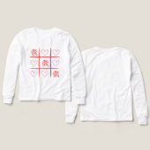 Pink & Red Cheer Tic-Tac-Toe Valentine's Day (Voorkant /achterkant)