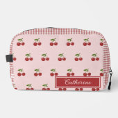 Pink Red Cherry Gingham Pattern Simple Fruit Toilettasje (Voorkant)