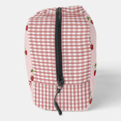 Pink Red Cherry Gingham Pattern Simple Fruit Toilettasje (Rechts)
