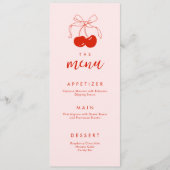 Pink Red Cherry Vrijgezellenfeest Menu (Voorkant)