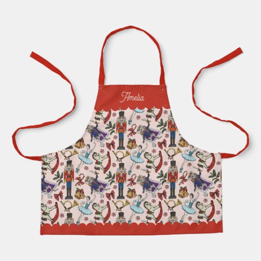 Pink & Red Christmas Nutcracker Ballet Kids Schort (Voorkant)