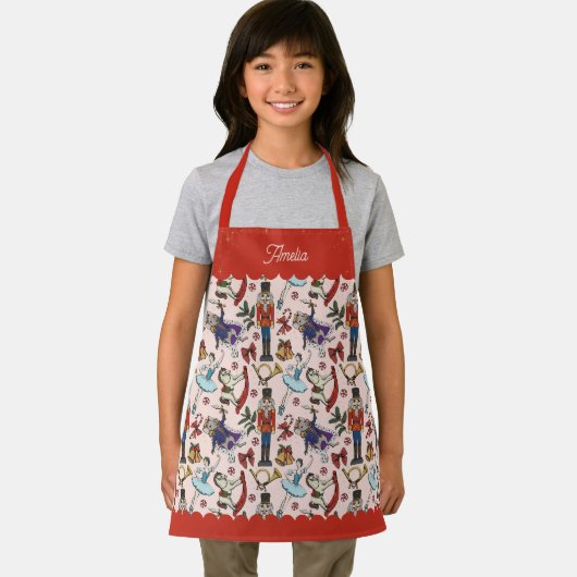 Pink & Red Christmas Nutcracker Ballet Kids Schort (Insitu)