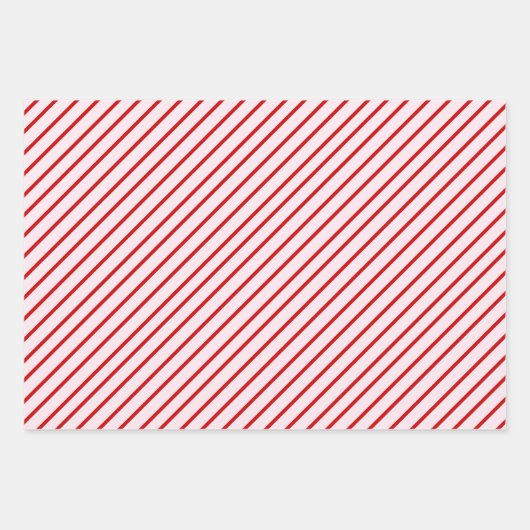 Pink Red Classic Stripes Inpakpapier Vel (Voorkant 3)