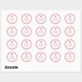 Pink Red Coquette Bow Valentine Baby Shower Ronde Sticker (Vel)