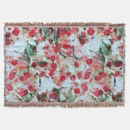 Pink Red Dirty polka Dot Grunge Decay Deken