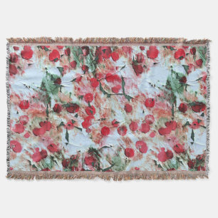 Pink Red Dirty polka Dot Grunge Decay Deken