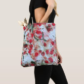 Pink Red Dirty polka Dot Grunge Decay Tote Bag (Dichtbij)