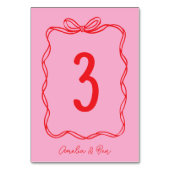 Pink Red Doodle Cute Wedding Hand-Drawn Kaart (Achterkant)