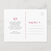 Pink Red Doodles Graduation Save the Date Photo Uitnodiging Briefkaart (Achterkant)
