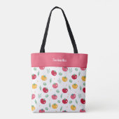 Pink Red en Yellow Tomato Pattern Shopping Tote Bag (Achterkant)