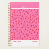 Pink/Red Feminine Minimalist Floral Planner (Voorkant)