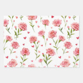Pink Red Floral Birthday Love Inpakpapier Vel (Voorkant 3)