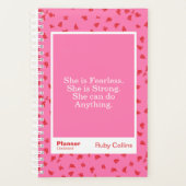 Pink/Red Floral Block Quote | Fully Customizable Planner (Voorkant)