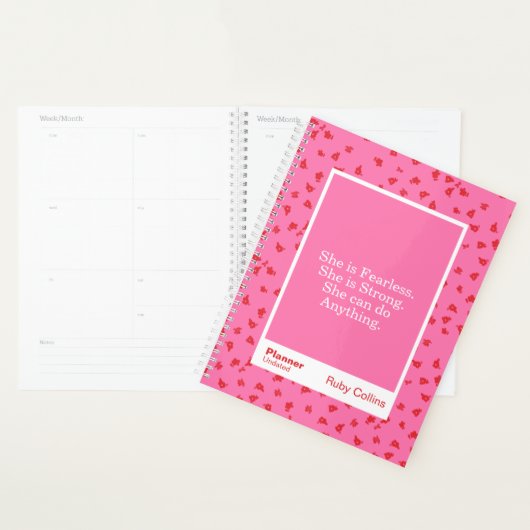 Pink/Red Floral Block Quote | Fully Customizable Planner (Display)