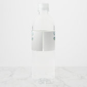 Pink Red Floral Greenery Gold Silver Waterfles Etiket (Achterkant)