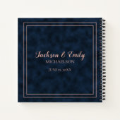 Pink Red Floral Navy Blue Maid Honor Wedding Notitieboek (Achterkant)