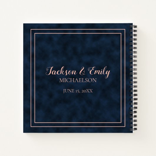 Pink Red Floral Navy Blue Maid Honor Wedding Notitieboek (Achterkant)