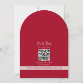 Pink Red Floral QR Code Wedding Kaart (Achterkant)