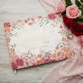 Pink &Red Floral Spring Wedding Gastenboek