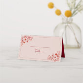 Pink Red Floral Wedding Plaatskaartje (Achterkant)