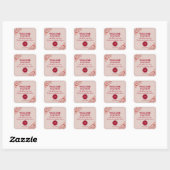 Pink Red Floral Welcome Station Vierkante Sticker (Vel)