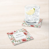 Pink Red Flowers Bridal Shower   Kartonnen Onderzetters (Insitu)