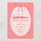 Pink Red Galentine's Party Invitation Kaart (Voorkant)