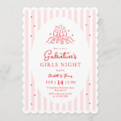 Pink Red Galentine's Party Invitation Kaart (Voorkant)